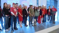 Army veteran gifted service dog on Veterans Day