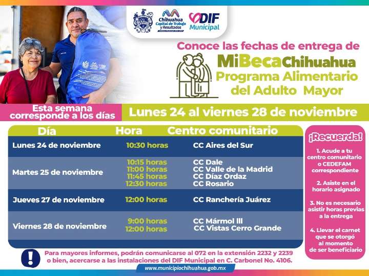 Informa DIF Municipal dónde acudir por tu apoyo PAAM