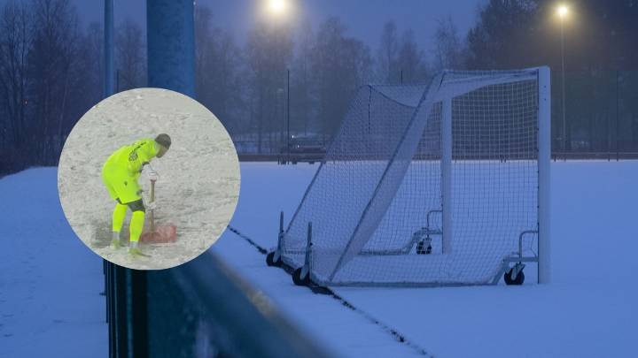 Temperatura de -10 °C y el campo cubierto de nieve: las impresionantes imágenes de la final de una liga de fútbol del continente americano