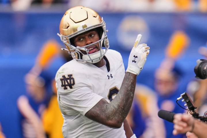 Jeremiyah Love and No. 9 Notre Dame overwhelm No. 23 Pittsburgh in 37