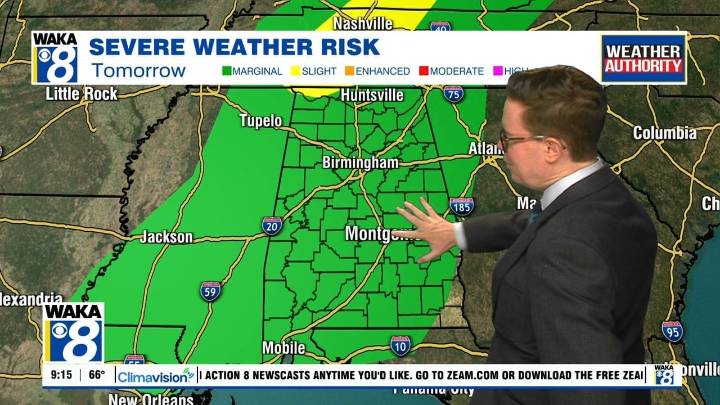Scattered thunderstorms are expected Friday afternoon and evening