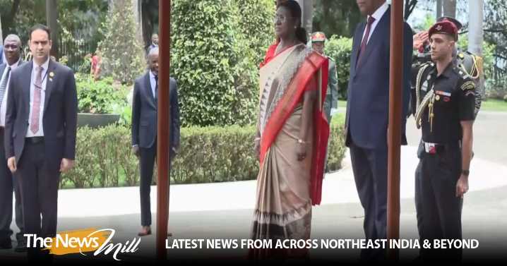 President Droupadi Murmu receives ceremonial welcome in Angola’s capital Luanda during historic state visit