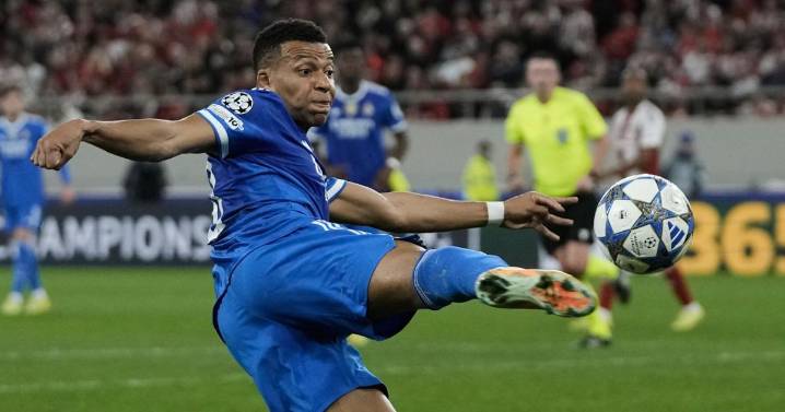 Mbappé scores hat trick in 7 minutes in Real Madrid's Champions League game vs. Olympiakos