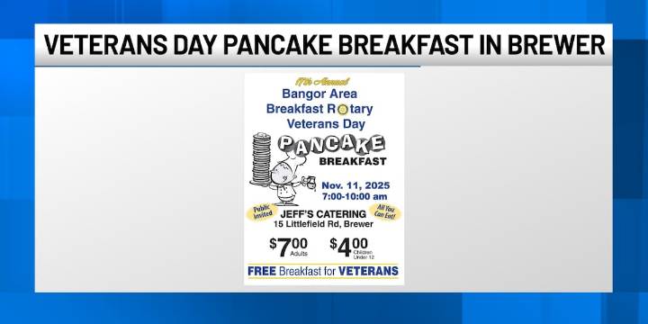 Bangor Area Rotary offering free pancake breakfast for veterans Tuesday