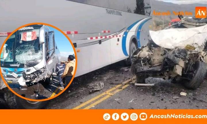 Áncash: Choque entre bus y camioneta deja una víctima en Cátac