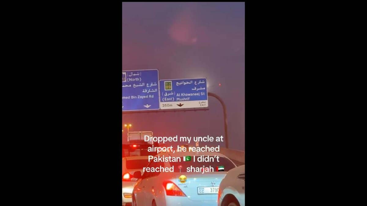Man stuck in UAE traffic says uncle reached Pakistan first