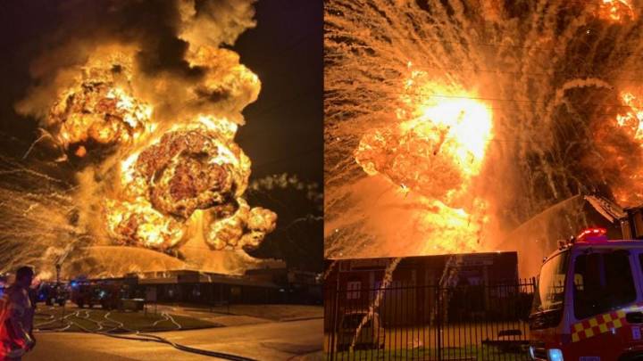 MOMENTO EXACTO de la explosión en una fábrica de residuos; fuego alcanza los 150 metros