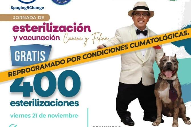 Reprograman jornada de esterilización y vacunación