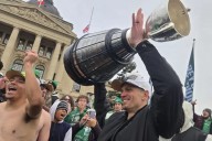 ‘Grey Cup champions forever’: Riders’ players continue celebration with parade