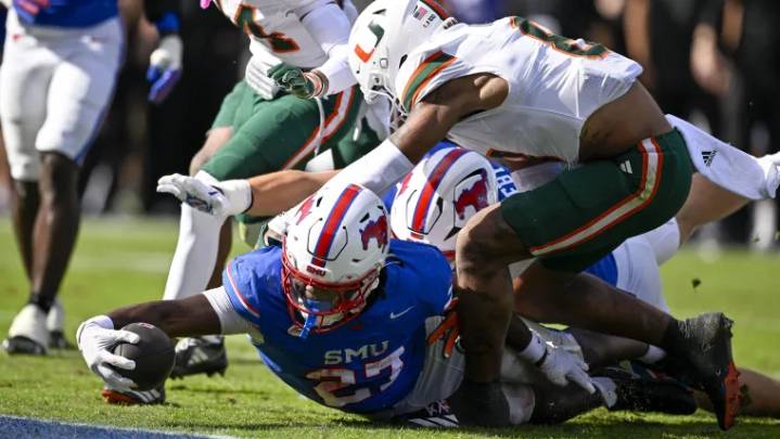 SMU dims No. 10 Miami's Playoff chances in overtime