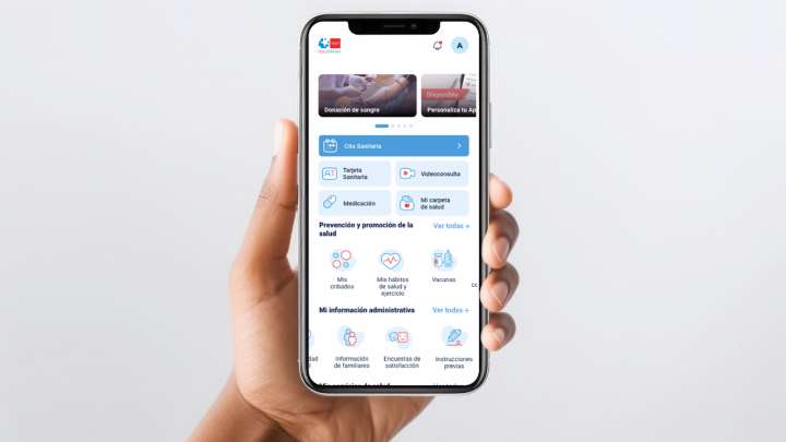 La Tarjeta Sanitaria Virtual incorpora un buscador y un menú con accesos directos