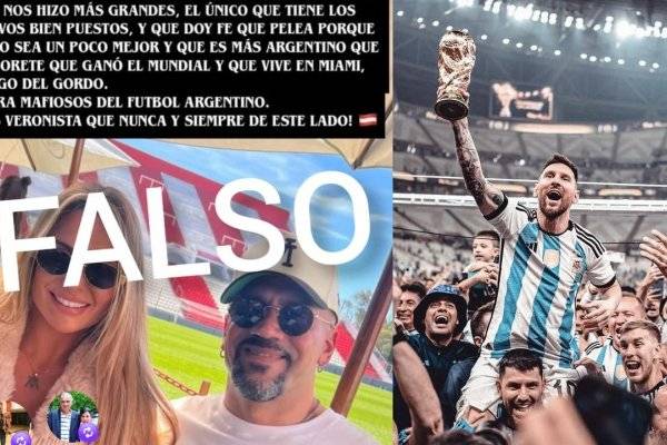 ¿Es fake? El supuesto posteo de la esposa de Verón en el que trató de "sorete" a Messi