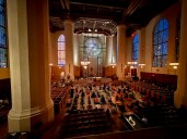 Seattle cathedral offers free yoga to hundreds each Monday