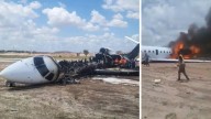 Jet privado se incendió tras un aterrizaje fallido: llevaba ministros y funcionarios a bordo; la aeronave quedó completamente destruida