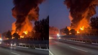 Vuelca Pipa y Explota en Autopista México-Puebla; Cierran Ambos Sentidos
