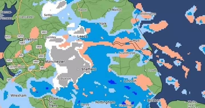 UK snow map shows 21 counties in England will be hit from 6am Wednesday
