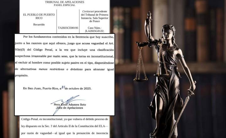 Tribunal de Apelaciones declara inconstitucional un inciso del delito de feminicidio en Puerto Rico