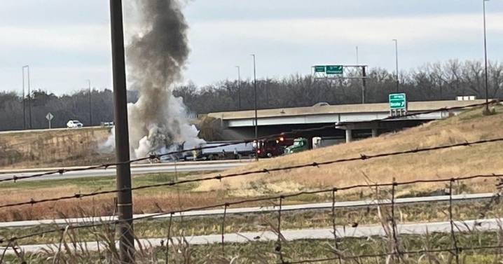 Semi truck catches fire on I-72 near Decatur