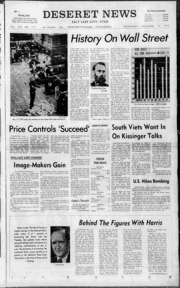 Deseret News archives: Who is Dow Jones, and why do we care about him?