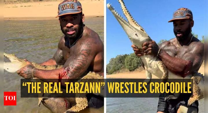 Watch: “The Real Tarzann” wrestles crocodile, draws criticism online