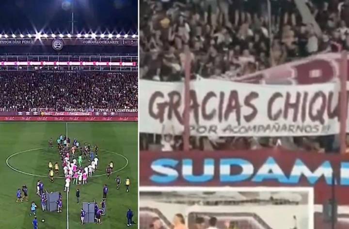 Grieta en el fútbol. Lanús: apareció una bandera en favor de Chiqui Tapia, pero la hinchada cantó en contra