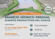 Charla técnica sobre manejo hídrico predial en campos productivos del territorio provincial