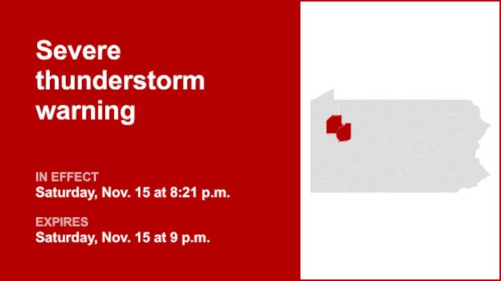 Update: Thunderstorms with damaging winds in Clarion and Venango counties Saturday