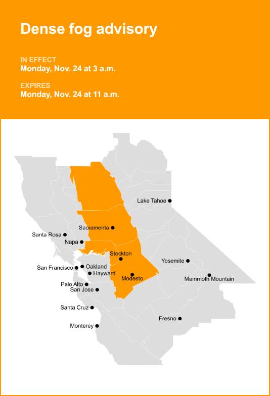 Update: Delta under a dense fog advisory Monday – visibility limited to 1/4 mile