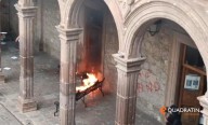 Investiga Fiscalía Michoacán daños en Palacio de Gobierno; 8 detenidos