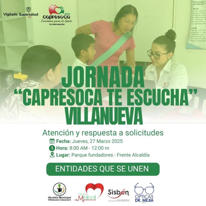 «Capresoca Te Escucha», este jueves en Villanueva