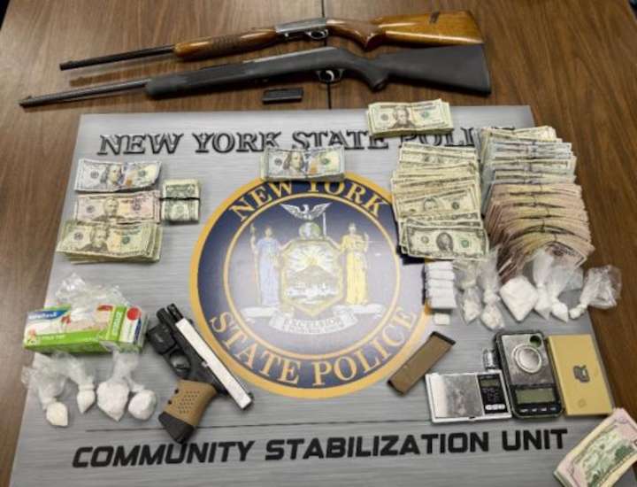 Four arrested, including 2 teens, after troopers find drugs, guns and more than $70,000 in Syracuse home