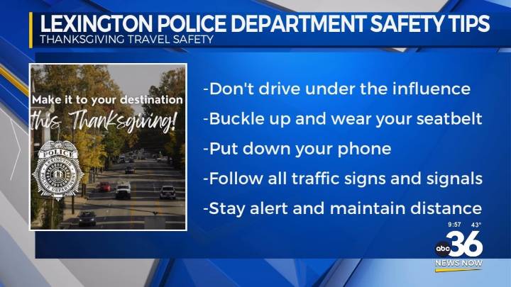 Lexington Police Department gives some Thanksgiving safety tips