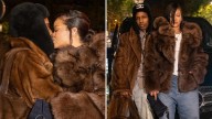 Rihanna and A$AP Rocky Share Kiss in Paris, Show Out in Fur