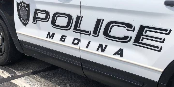 Road closed in Medina as first responders battle blaze