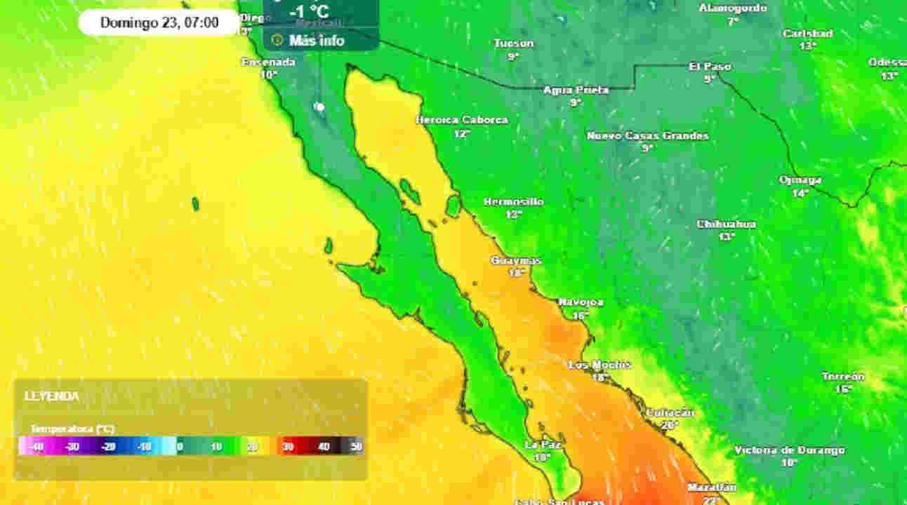 Este domingo, el frente frío 16 y masa de aire, generan lluvia, viento y caída de nieve