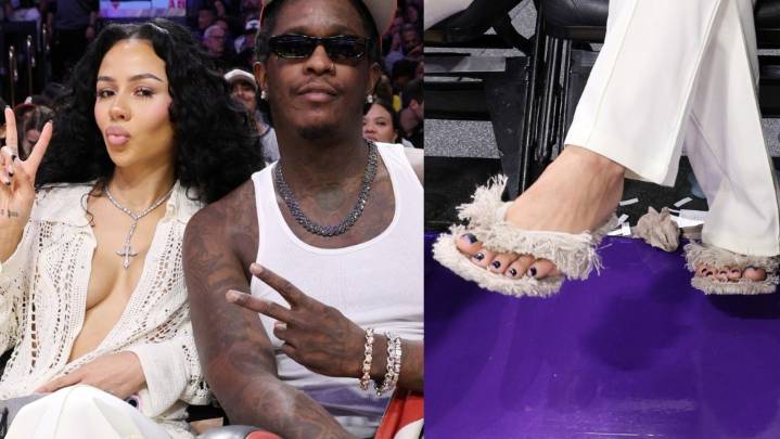 Mariah the Scientist Brings The Thong Sandal Trend Courtside in LA