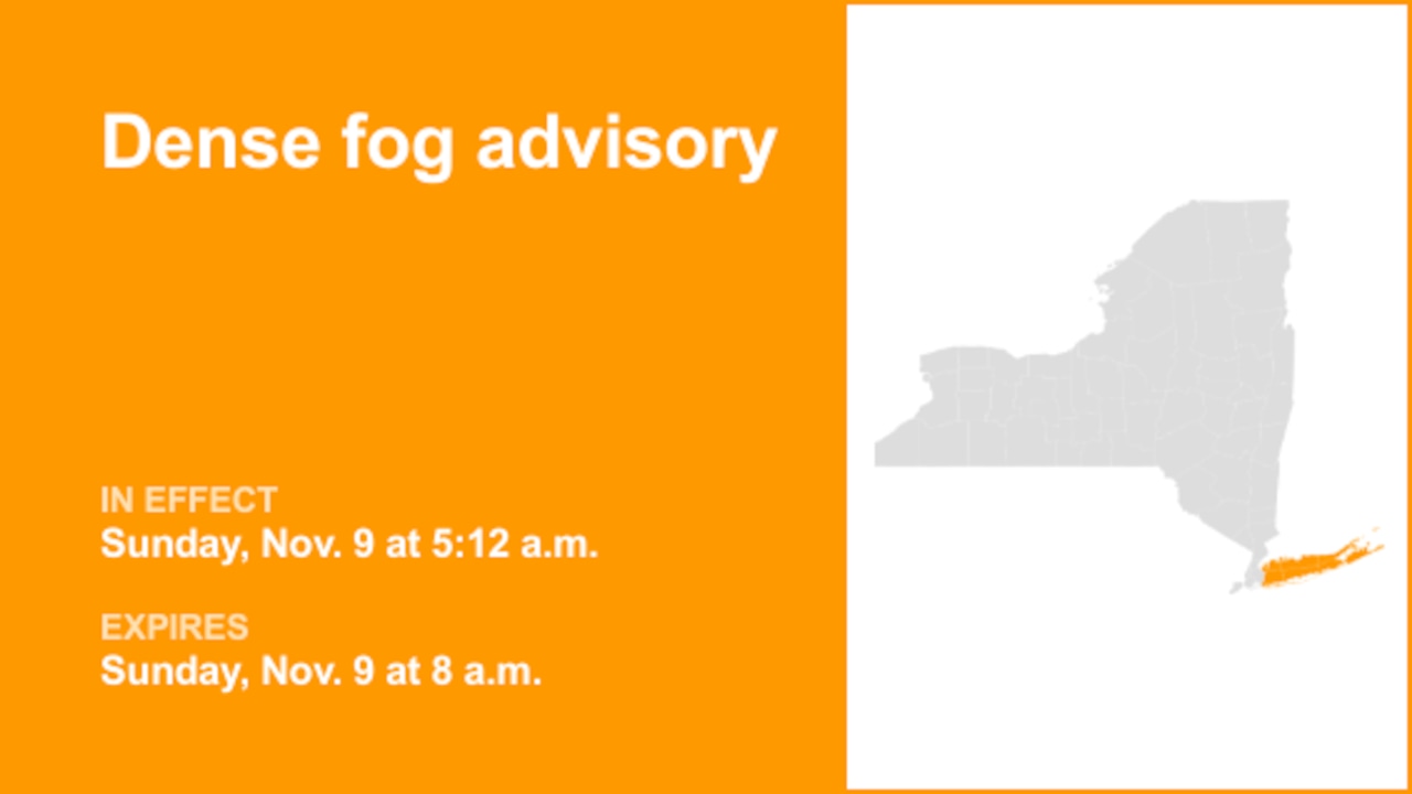 Dense fog advisory for Long Island Sunday morning – visibility as low as 1/4 mile