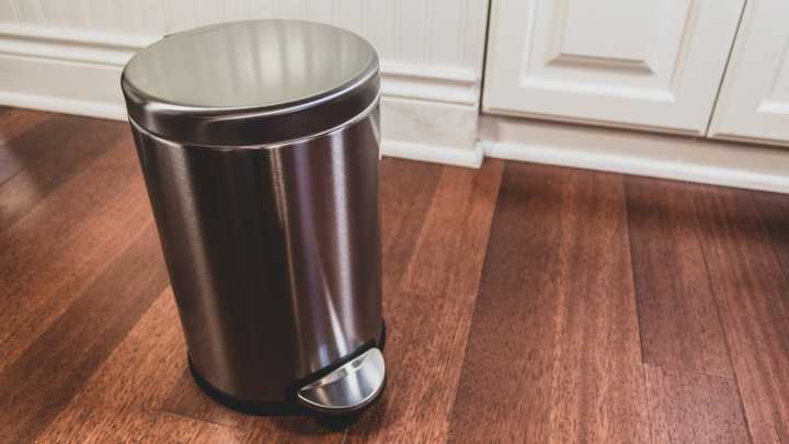 Add Style To Your Trash Can With A Simple DIY Wallpaper Upgrade