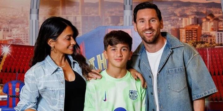 Las tiernas fotos que Lionel Messi y Antonela Roccuzzo compartieron del cumpleaños de su hijo Thiago: el guiño al Barcelona