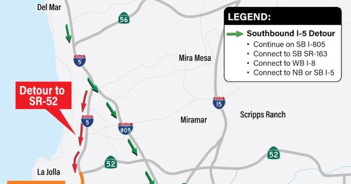 Anuncian otro mega cierre en carretera de San Diego
