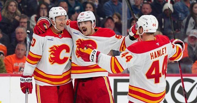 NHL roundup: Flames edge Flyers 2-1 behind Huberdeau’s pair of goals