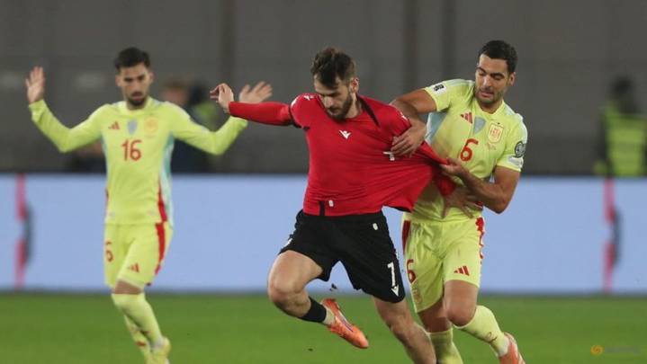 Oyarzabal nets double as Spain beat Georgia to all but seal World Cup spot