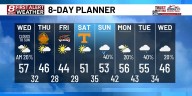 Rain and a few evening storms will give way to a cold Thanksgiving