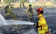 Bomberos intervinieron en dos incendios de pastizales en Rawson