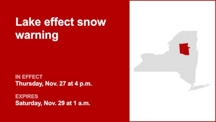 NY weather: Lake effect snow warning issued for Herkimer and Hamilton counties from Thursday to Saturday