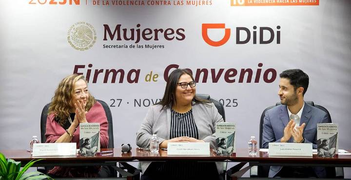 Secretaría de las Mujeres y DiDi firman convenio para fortalecer la perspectiva de género en el servicio de movilidad