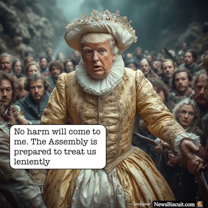 Donald Antoinette on the tumbril come the uprising