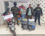 Pareja que se movilizaba en moto, fue capturada por llevar 20 kilos de marihuana