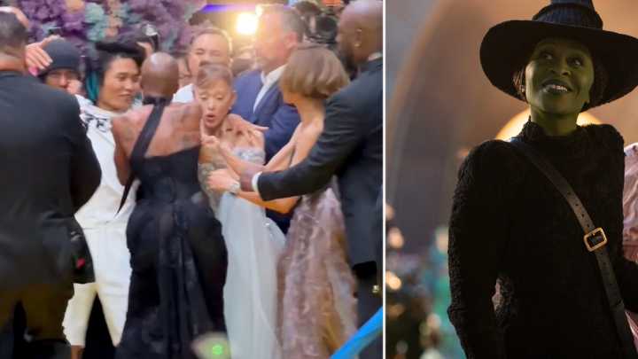 Video: fanático se abalanzó sobre Ariana Grande en el estreno de 'Wicked' en Singapur; así la defendió Cynthia Erivo