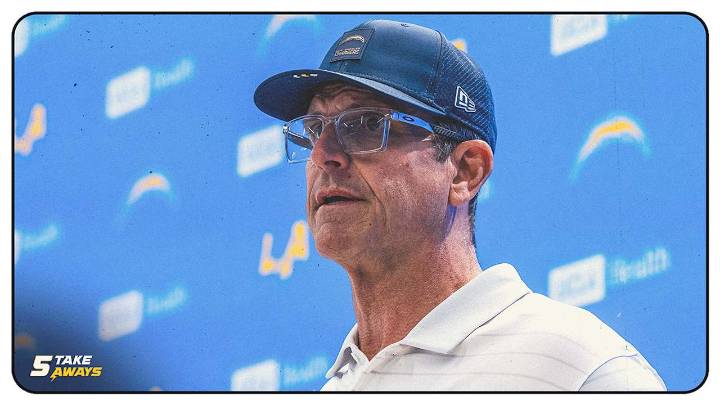 5 Takeaways: Jim Harbaugh on Chargers Bye Week Mindset, Omarion Hampton's Potential Return
